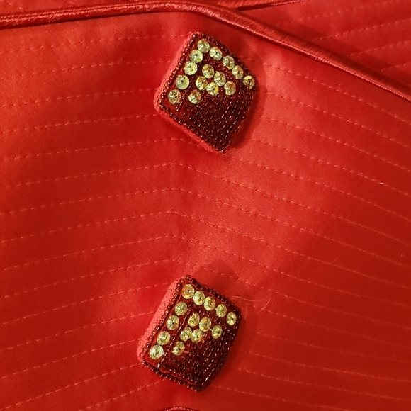 Nolan Miller Designer Red Bead Embellished Blazer Jacket Size 12 - Picture 3 of 9